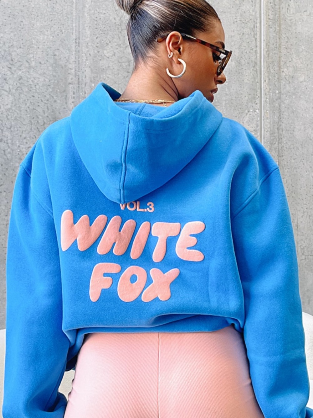 White Fox boutique Blue Hoodie Sweatshirt - Vol.3